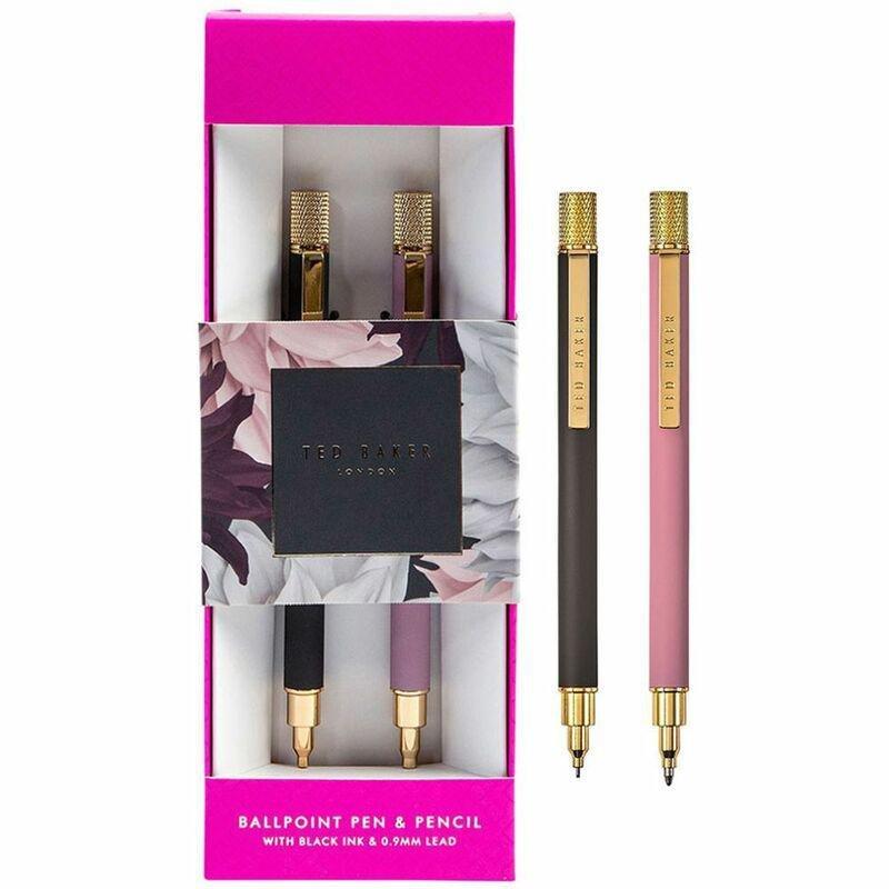 Ted Baker Pen & Pencil Set Grey/Dusky Pink, , large image number 2