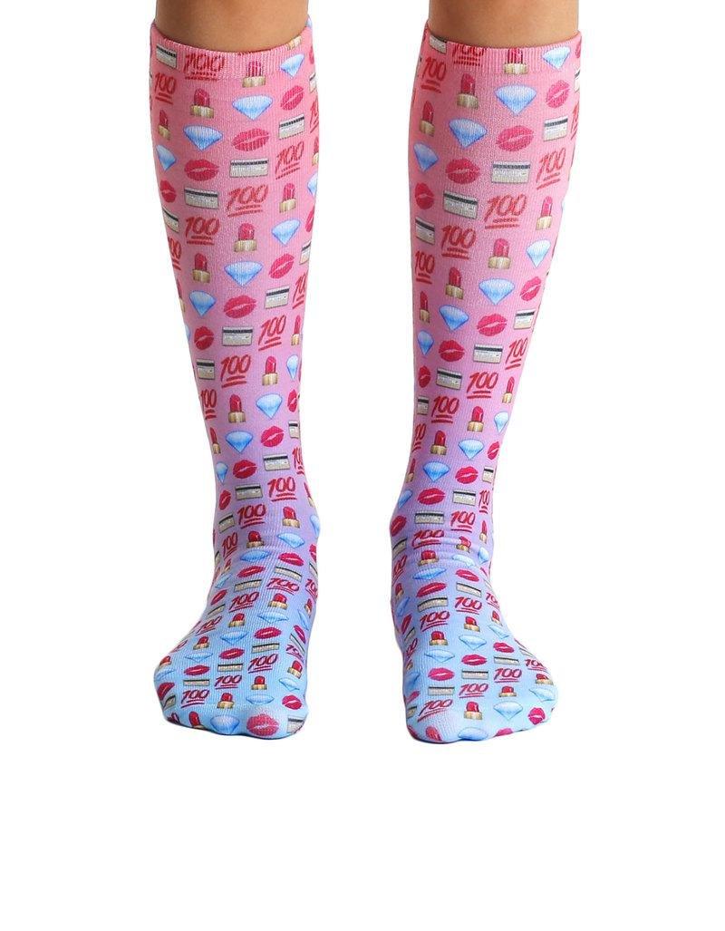 Living Royal Boss Emoji Knee High Socks, , large image number 0
