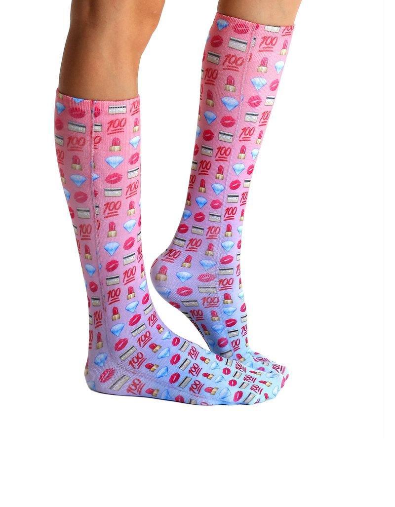 Living Royal Boss Emoji Knee High Socks, , large image number 1