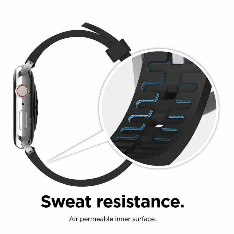 Elago Premium Fluoro Rubber Strap for Apple Watch 40mm Black (Compatible with Apple Watch 38/40/41mm), , large image number 1