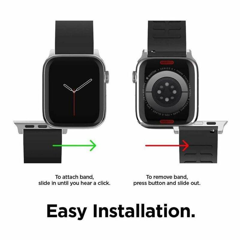 Elago Premium Fluoro Rubber Strap for Apple Watch 40mm Black (Compatible with Apple Watch 38/40/41mm), , large image number 3
