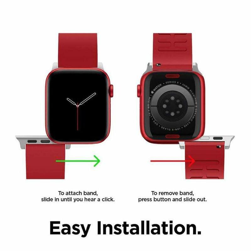 Elago Premium Fluoro Rubber Strap for Apple Watch 44mm Red (Compatible with Apple Watch 42/44/45mm), , large image number 1