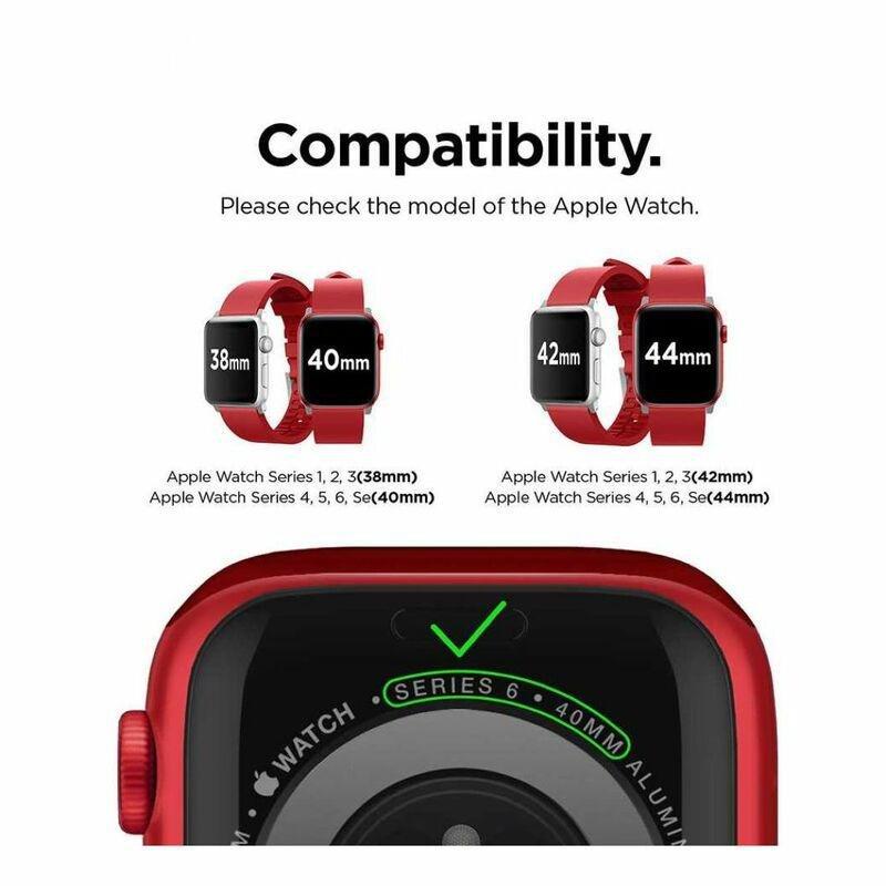 Elago Premium Fluoro Rubber Strap for Apple Watch 44mm Red (Compatible with Apple Watch 42/44/45mm), , large image number 2