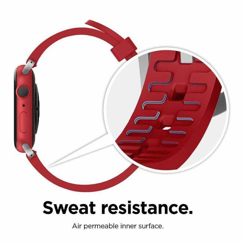 Elago Premium Fluoro Rubber Strap for Apple Watch 44mm Red (Compatible with Apple Watch 42/44/45mm), , large image number 4