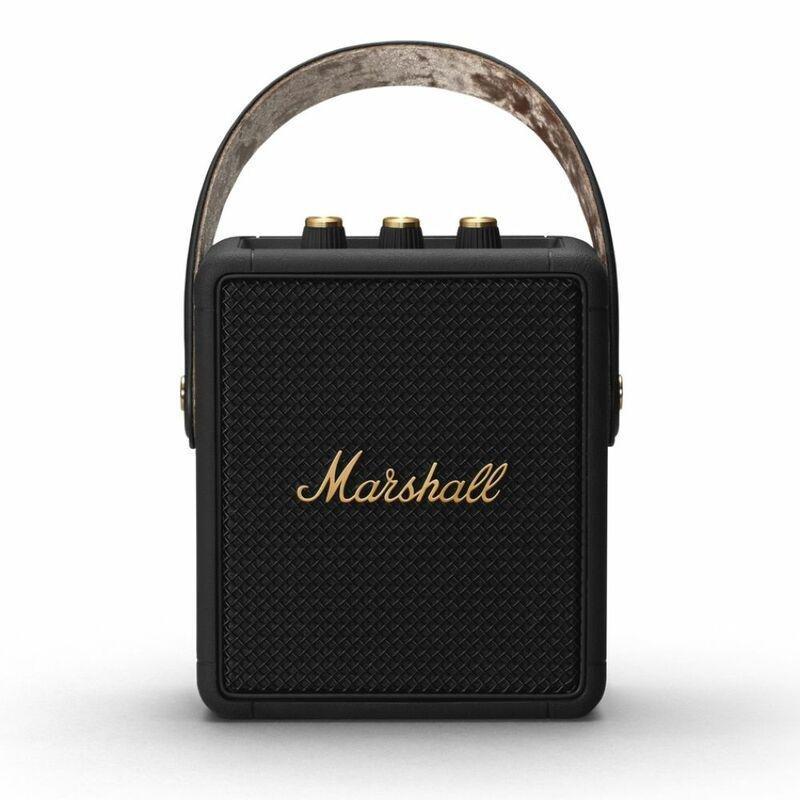 Marshall Stockwell II Black & Brass Portable Bluetooth Speaker, , large image number 0