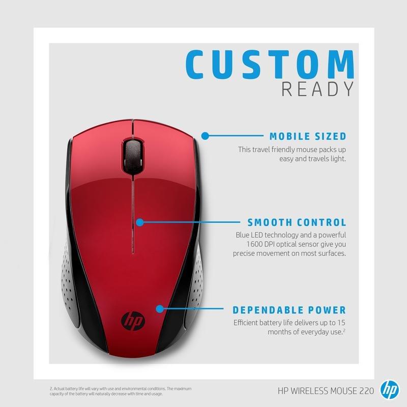 HP 220 7Kx10AA Wireless Mouse Red, , large image number 2