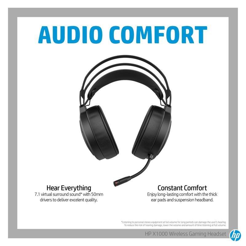HP X1000 Wireless Gaming Headset, , large image number 3