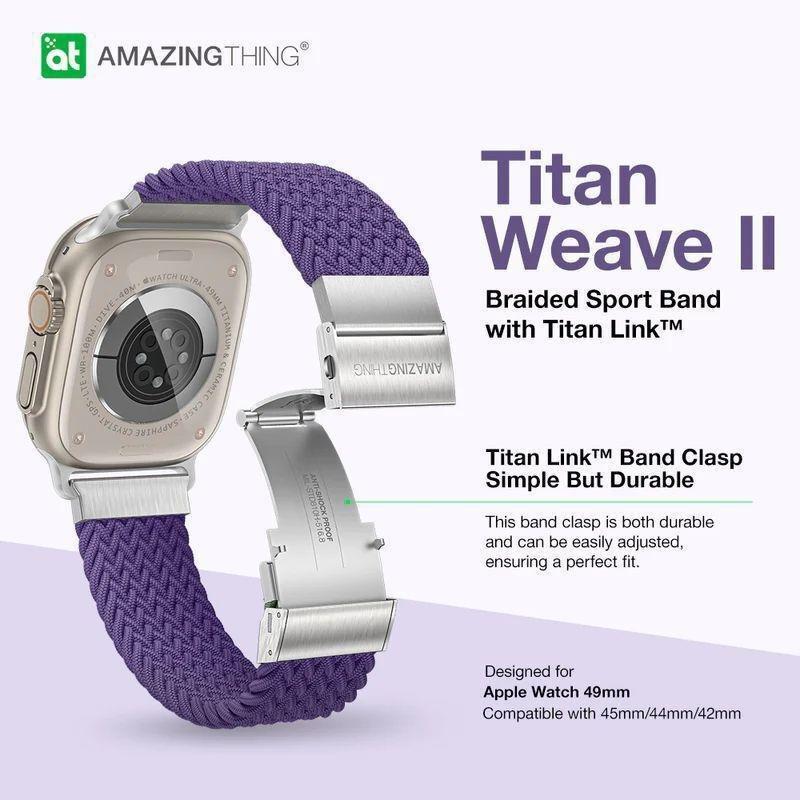 AmazingThing Titan Weave Band for Apple W 49/45/44/42mm - Space Grey, , large image number 1
