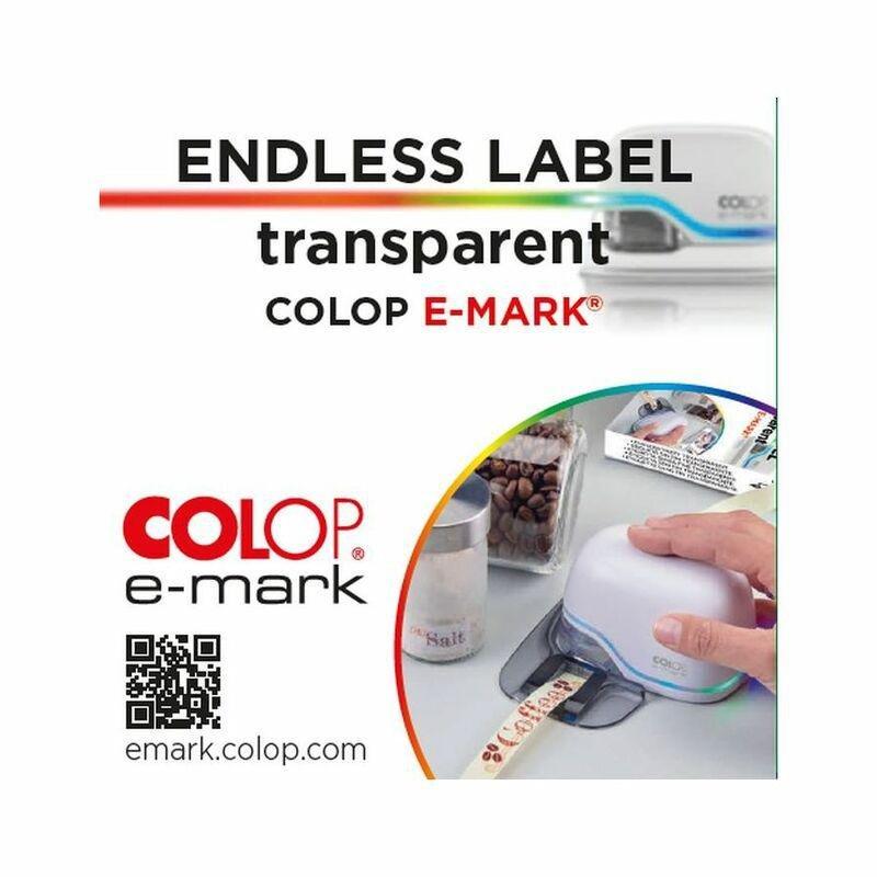 Colop Endless Label Transparent E-Mark 14mm x 8m Pet, , large image number 0