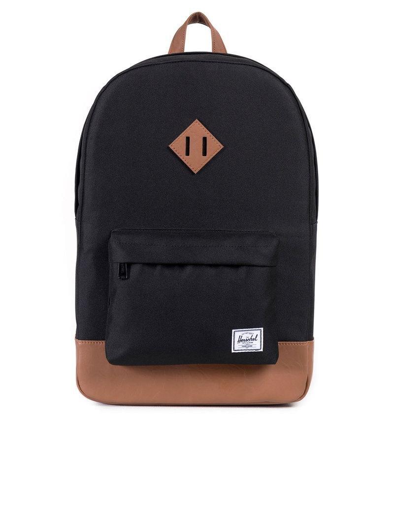 Herschel Heritage Black/Tan Synthetic Leather Backpack, , large image number 0