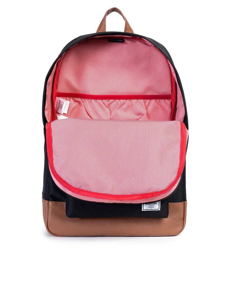 Herschel Heritage Black/Tan Synthetic Leather Backpack, , large image number 1