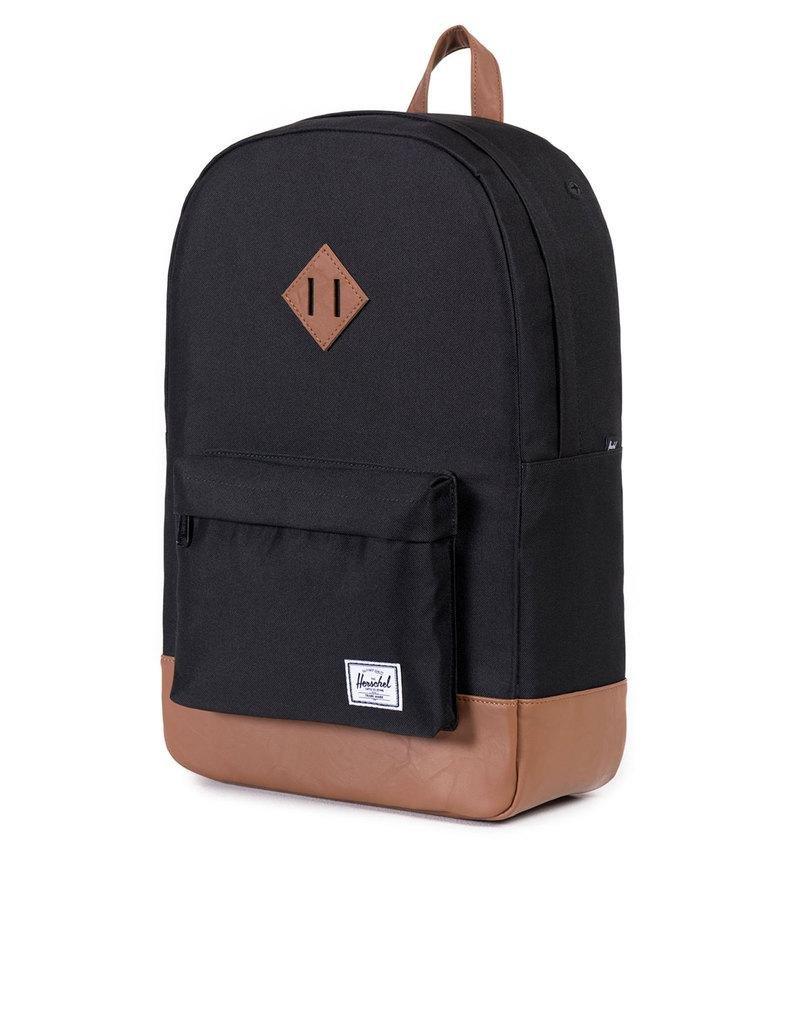 Herschel Heritage Black/Tan Synthetic Leather Backpack, , large image number 3