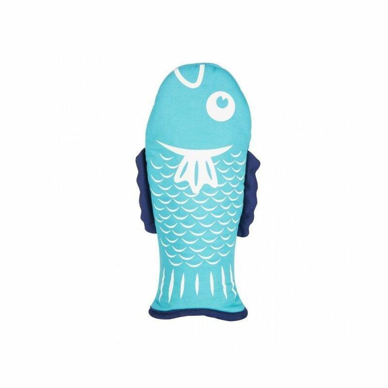 Kikkerland Blue Fish Oven Mitt, , large image number 0