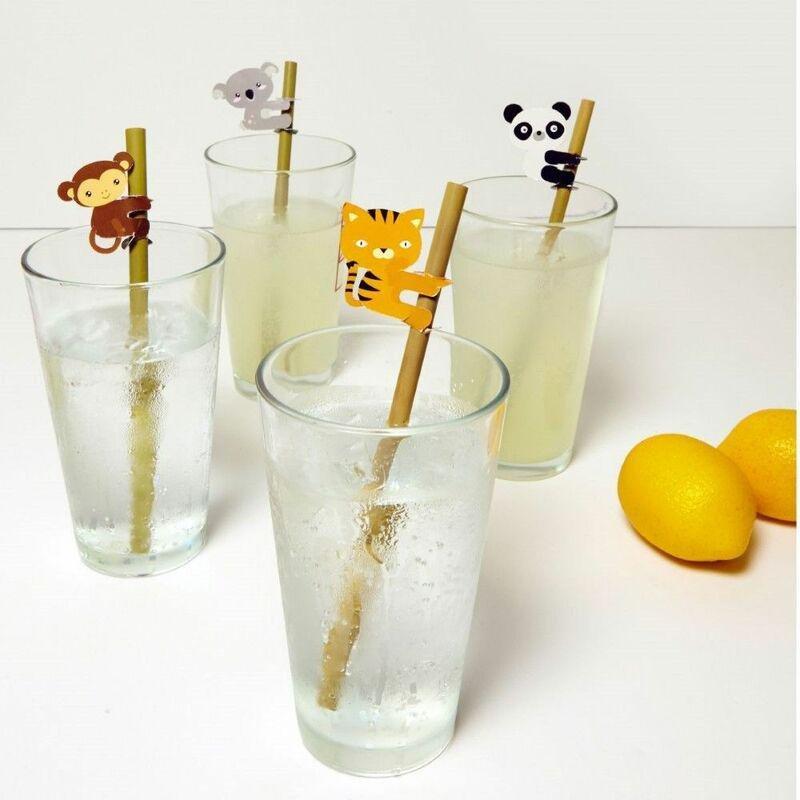 Kikkerland Animal Bamboo Straws, , large image number 1