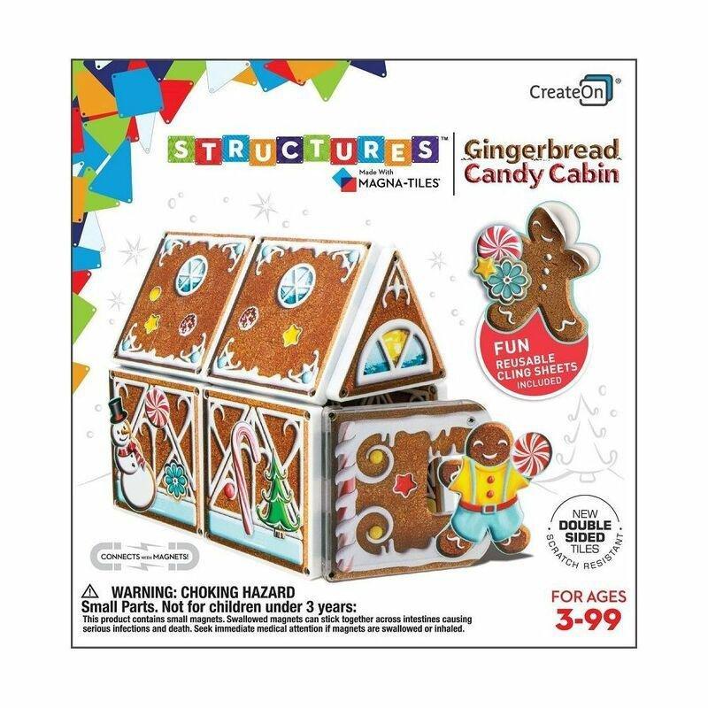 Magna-Tiles Createon Gingerbread Candy Cabin Building Set, , large image number 0