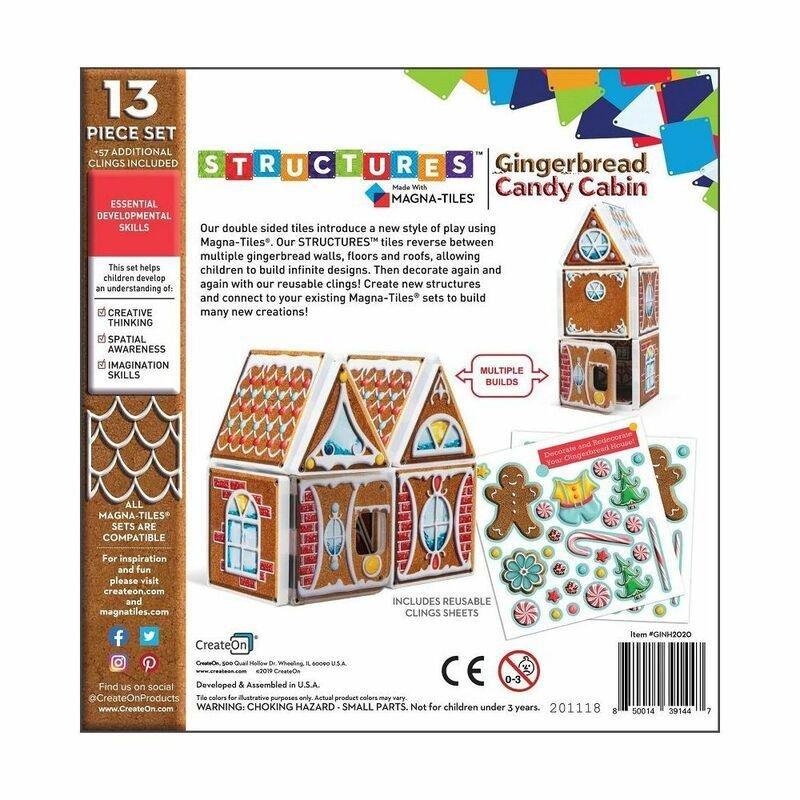 Magna-Tiles Createon Gingerbread Candy Cabin Building Set, , large image number 2