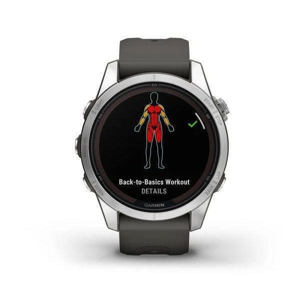 Garmin fenix 7S Pro - Solar Edition Smartwatch - Silver with Graphite Band (42mm), , large image number 0