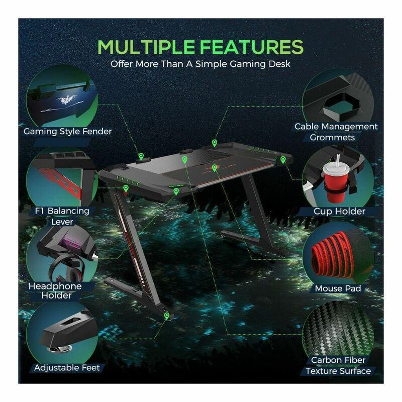 Eureka Ergonomic General Series Z2 51-Inch E-Sports Gaming Desk with RGB Lights, , large image number 3