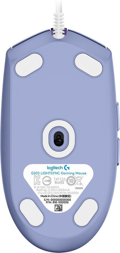Logitech G G203 Lilac Lightsync Gaming Mouse, , large image number 3