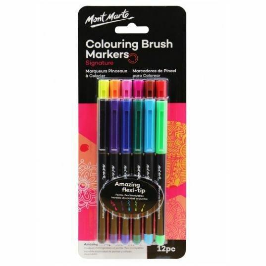 Mont Marte Colouring Brush Markers Brush Set (12 Brushes), , medium