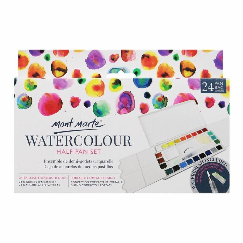 Mont Marte Watercolour Half Pan Set 28Pc Paint Set, , medium