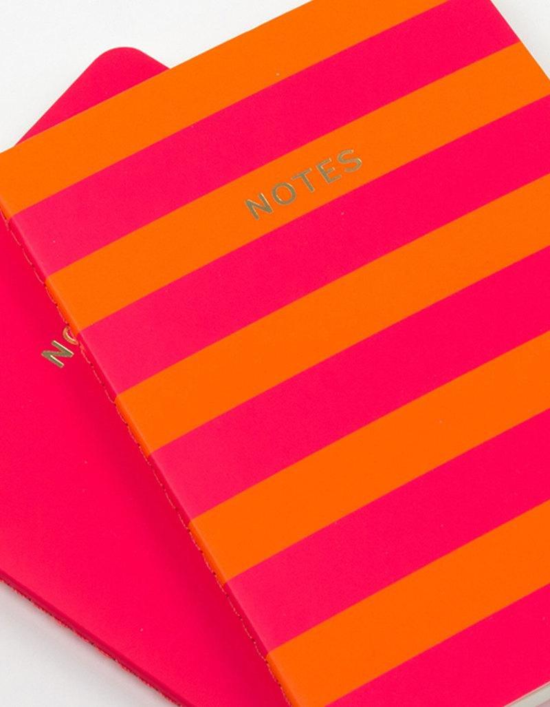 Go Stationery Colourblock Pink/Orange Stripe A6 Set Of 2 Books, , large image number 5