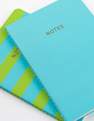 GO STATIONERY - Go Stationery Colourblock Teal/Lime Stripe A6 Set Of 2 Notebooks