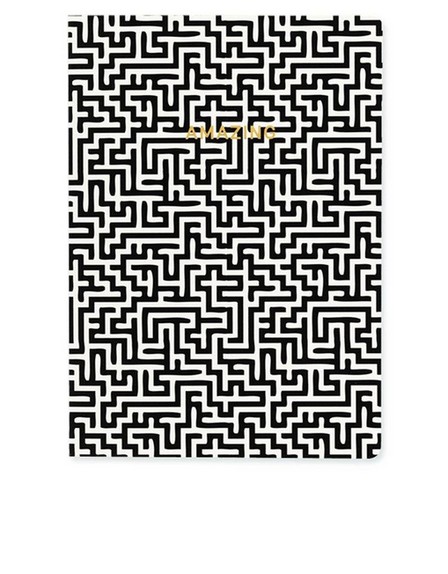 GO STATIONERY - Go Stationery Monochrome Maze A5 Notebook