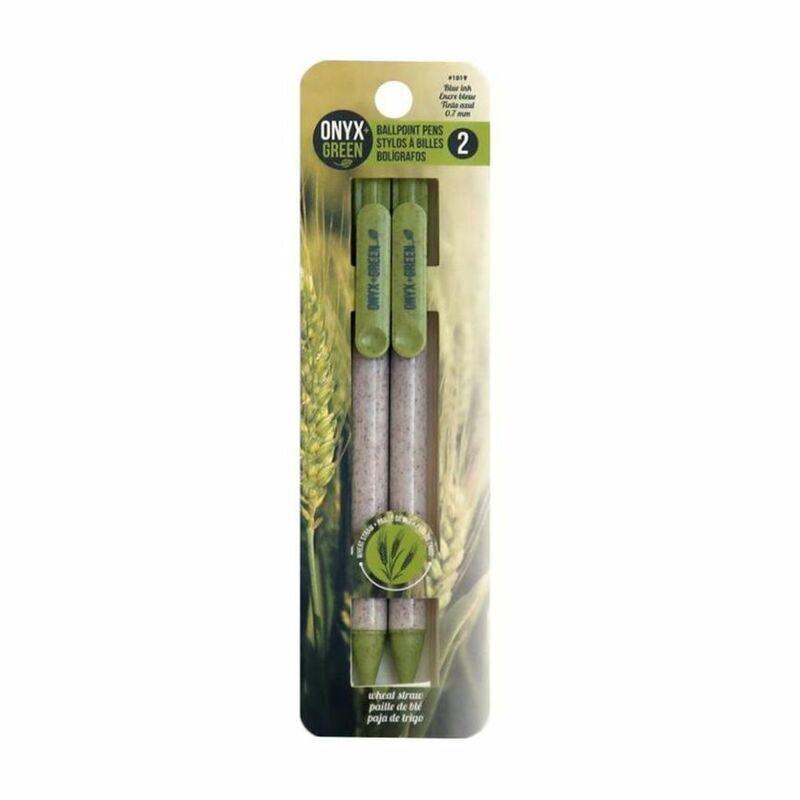 Onyx & Green Gel Pen Black.7mm Made Of Wheat Straw Retractable Eco Friendly 2 Pack 1018, , large image number 0