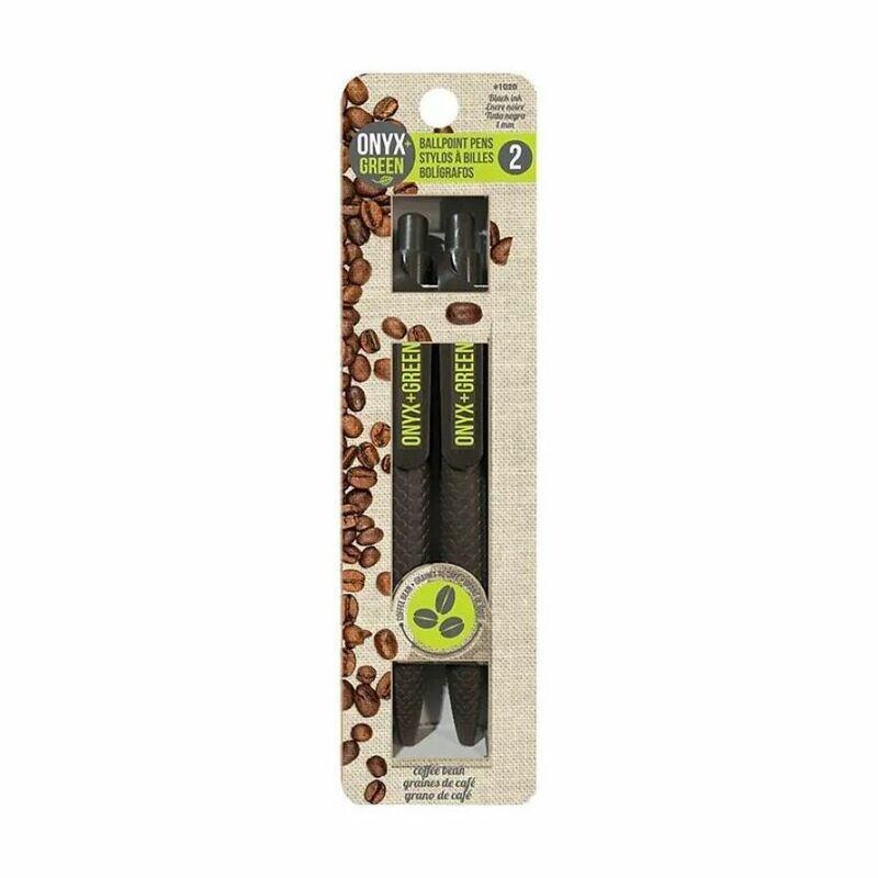 Onyx & Green Ball Pen Black 1mm Made Of Coffee Beans Retractable Eco Friendly 2 Pack 1020, , large image number 0
