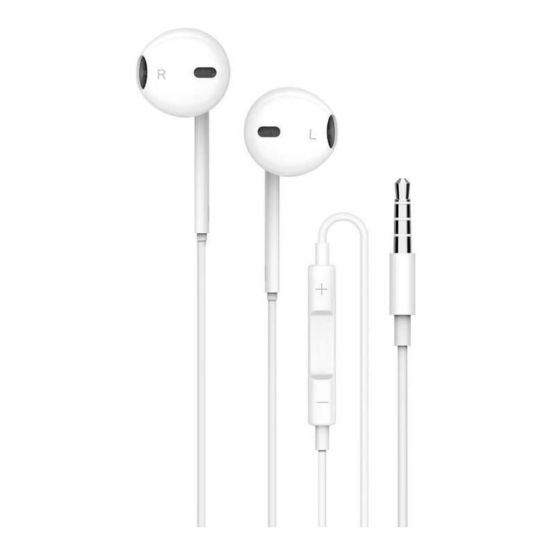 Porodo Soundtec Stereo Earphones 3.5mm with High-Clarify Mic White, , medium
