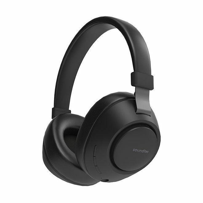 Porodo Soundtec Deep Sound Wireless Over Ear Headphone Black, , large