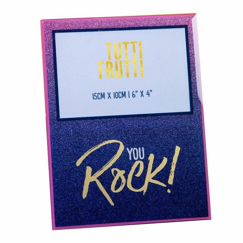 Celebrations Tutti Frutti Glass Photo Frame You Rock Photo Frame (6 x 4 Inch), , large image number 0