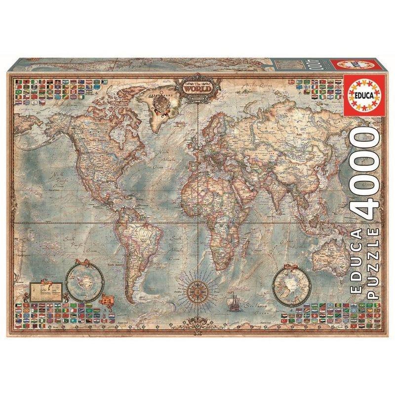 Educa The World Executive Map 4000 Pcs Jigsaw Puzzle, , large image number 0