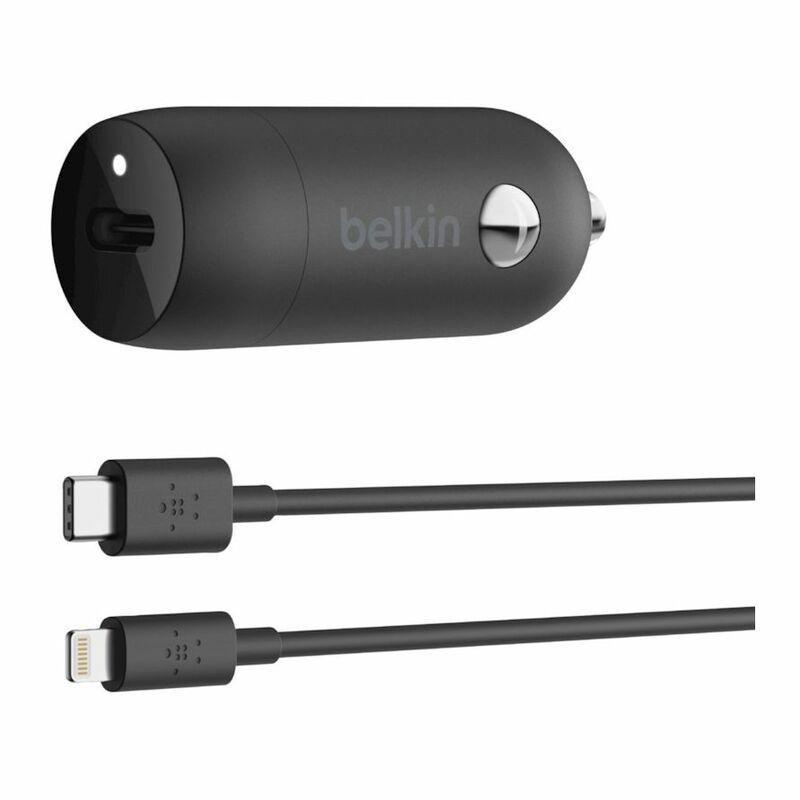 BELKIN - Belkin Boost Charge 20W USB-C Pd Car Charger Lightning Cable Black