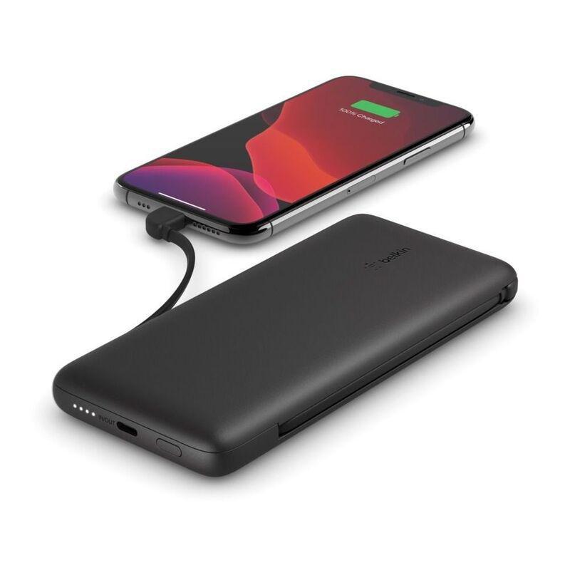 Belkin BOOSTCHARGE Plus 10K USB-C Power Bank with Integrated Cables Black, , large image number 2