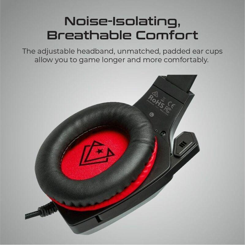 Vertux Denali High Fidelity Suroud Sound Gaming Headset Red, , large image number 1