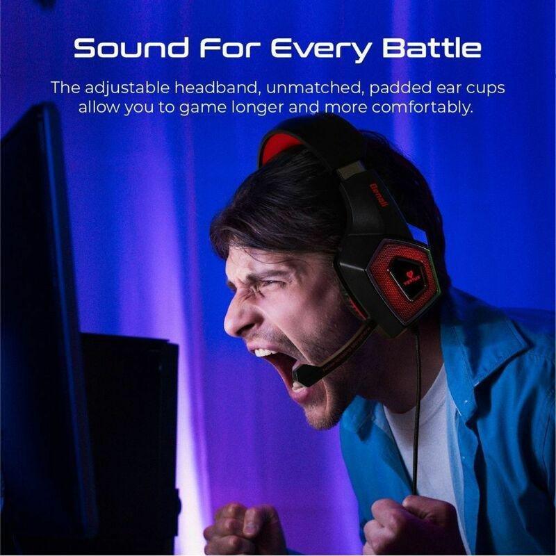 Vertux Denali High Fidelity Suroud Sound Gaming Headset Red, , large image number 3