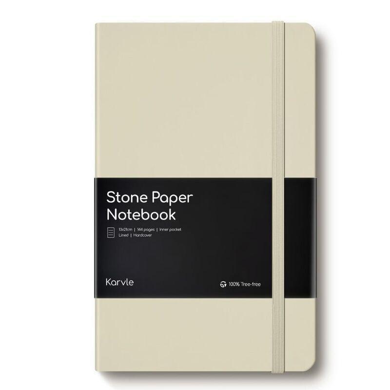 Karvle Lined Hardcover Stone Paper Notebook - Stone (13 x 21 cm), , large image number 0