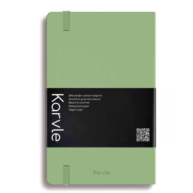 Karvle Lined Hardcover Stone Paper Notebook - Matcha (13 x 21 cm), , medium
