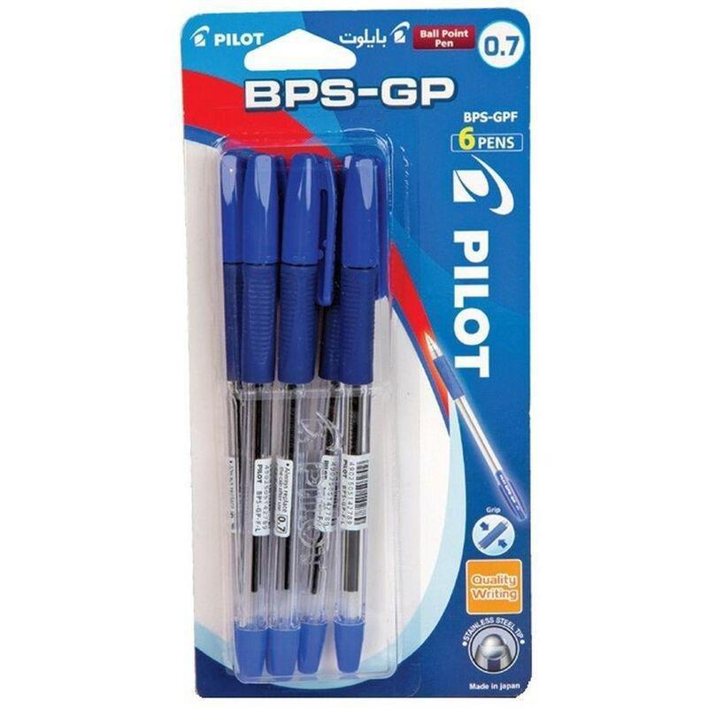 Pilot BPS-GPF Grip Ball Point Pens - Blue Ink (6 Pack), , large image number 0