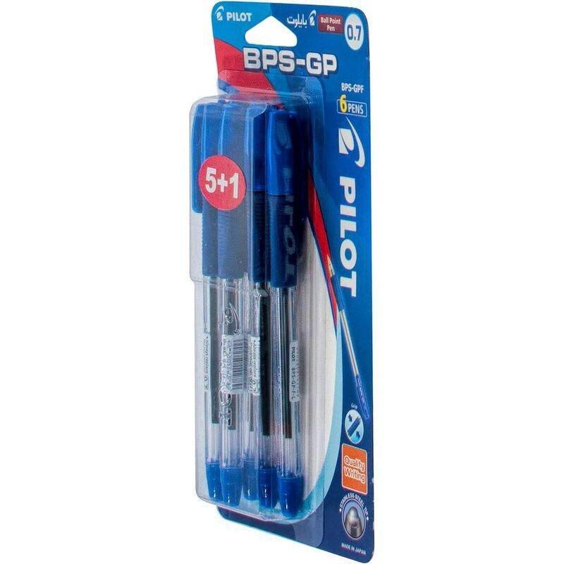 Pilot BPS-GPF Grip Ball Point Pens - Blue Ink (6 Pack), , large image number 1