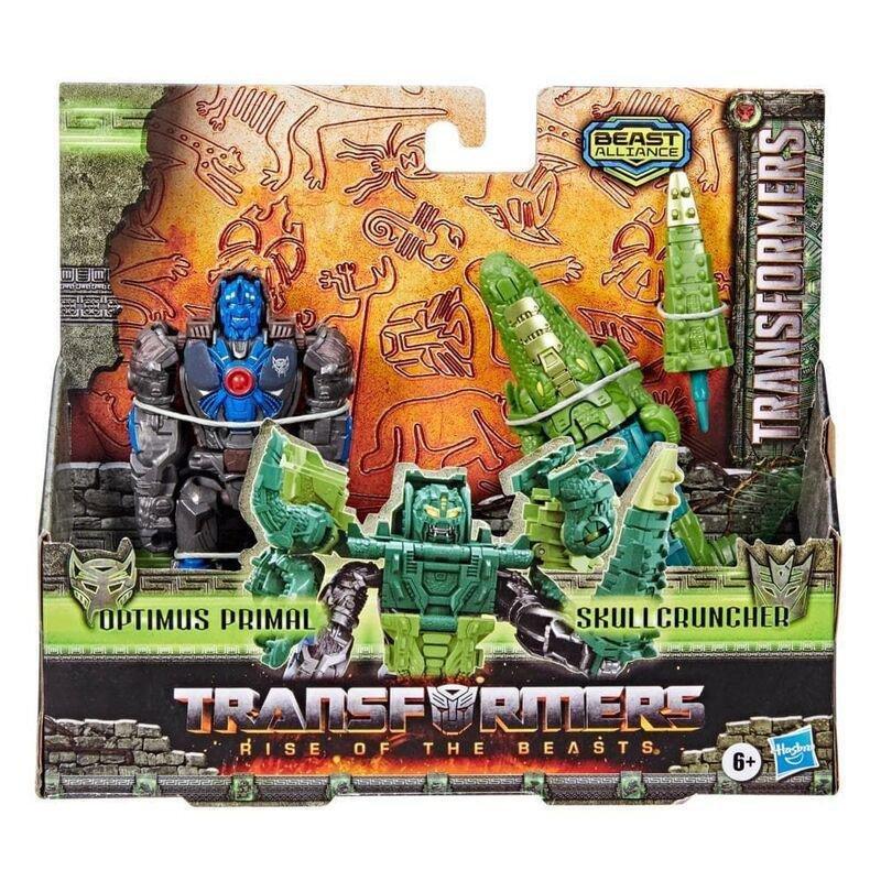 Hasbro Transformers: Rise of the Beasts Beast Alliance Optimus Prime and Skul Cruncher 5-inch Action Figures (2-Pack), , large image number 1