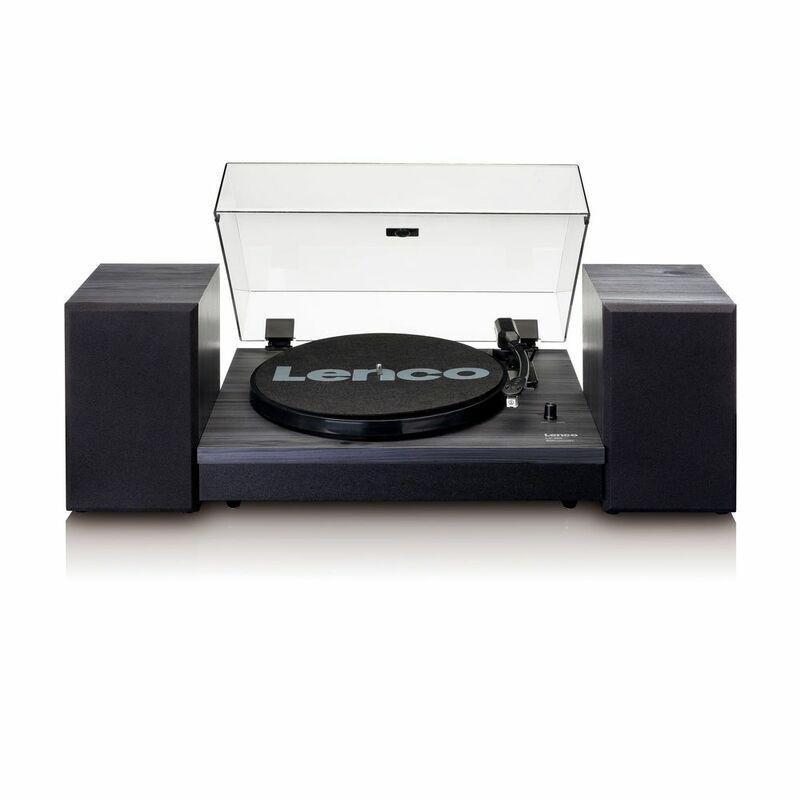 Lenco LS-300 Bluetooth Belt-Drive Turntable with Built-in Preamp & 2 Speakers - Black, , large image number 0