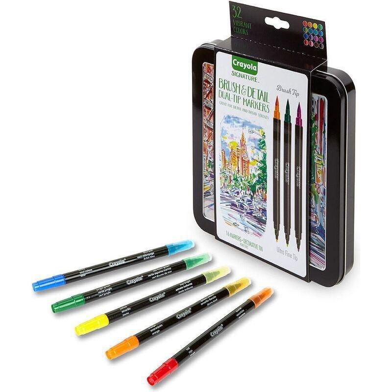 Crayola Brush & Detail Dual-Ended Markers (16 Pack), , large image number 1