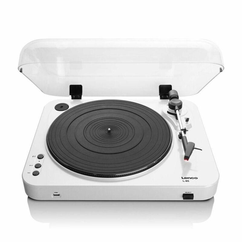 Lenco L-85 Belt-Drive Turntable with Built-in Preamp & Autostop Return - White, , large image number 0