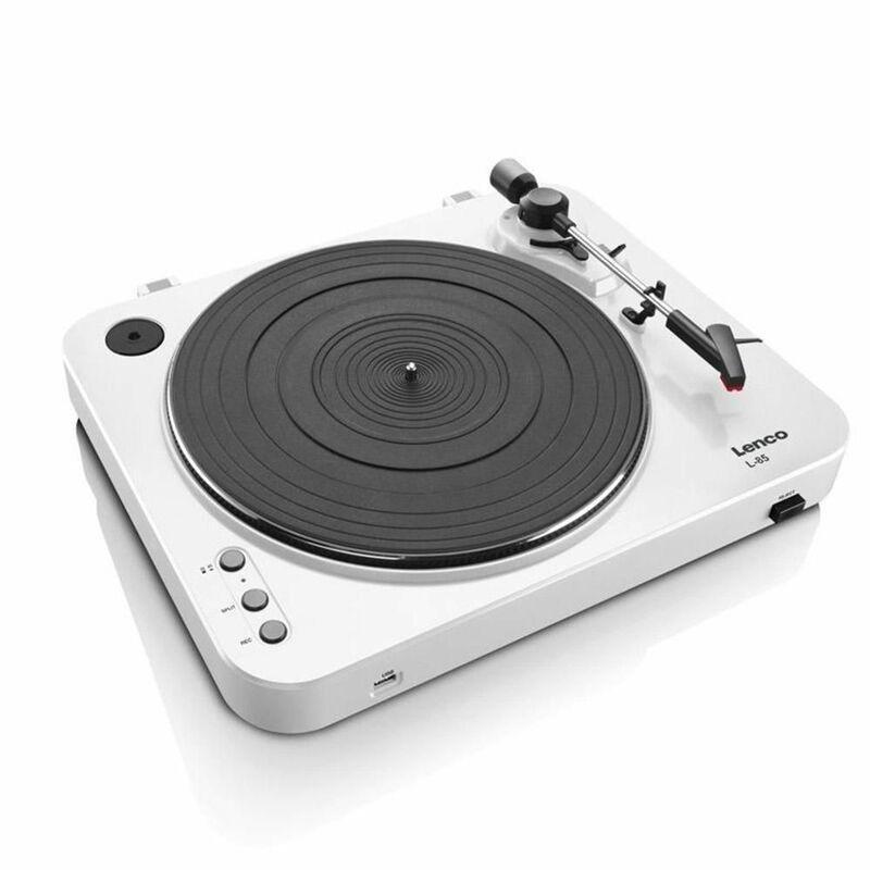 Lenco L-85 Belt-Drive Turntable with Built-in Preamp & Autostop Return - White, , large image number 1