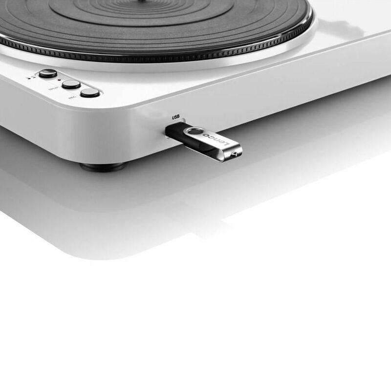Lenco L-85 Belt-Drive Turntable with Built-in Preamp & Autostop Return - White, , large image number 2