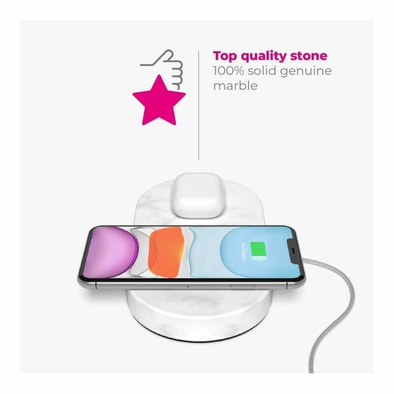 Eggtronic Stone Dual Wireless Charger White Marble, , large image number 3