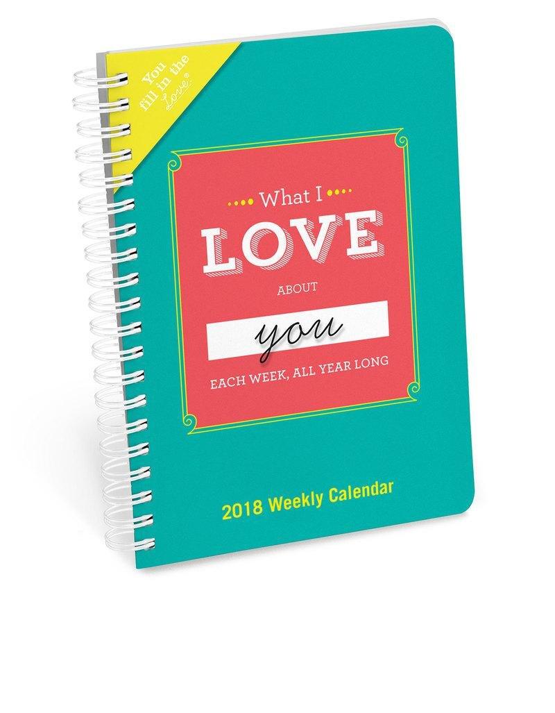 Knock Knock What I Love About You Fill In The Love Weekly Calendar, , large image number 1